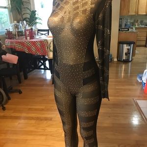 Black and Gold rhinestone jumpsuit